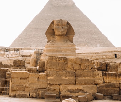 Great Pyramids of Giza with camel in foreground